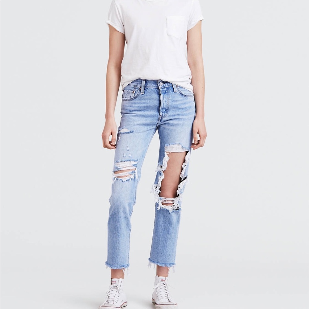 NWT LEVIS 501 original cropped high rise jeans